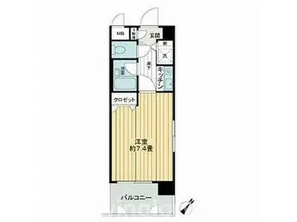 ライオンズプラザ博多駅南(1K/2階)の間取り写真