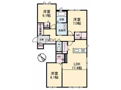 アルネスト(3LDK/1階)の間取り写真