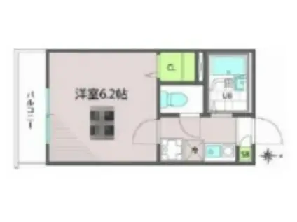 ガレリア(1K/2階)の間取り写真