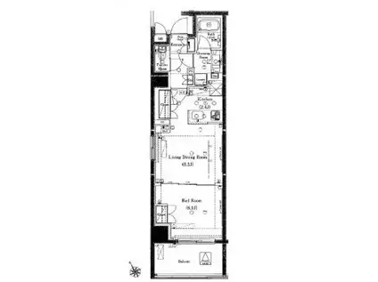 ヴォーガコルテ浅草橋(1LDK/6階)の間取り写真
