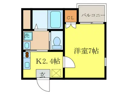 ABOUTIR桂西口(1K/3階)の間取り写真