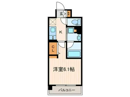 アスヴェル京都四条西院(1K/4階)の間取り写真