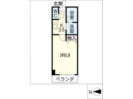 フレアエスペランサ(1K/4階)の間取り写真