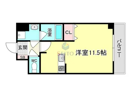 シャルマン・クレール(ワンルーム/3階)の間取り写真