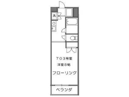 K&M広尾(1K/7階)の間取り写真