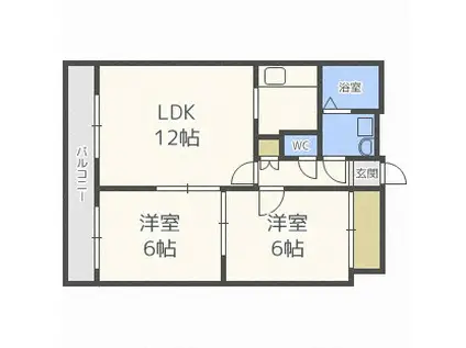 グランパス美香保(2LDK/3階)の間取り写真