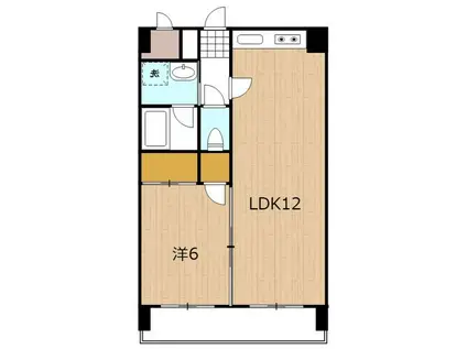 エラン宮崎I番館(1LDK/4階)の間取り写真