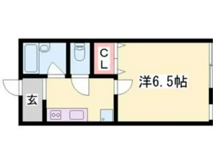 グリーンヒル(ワンルーム/1階)の間取り写真