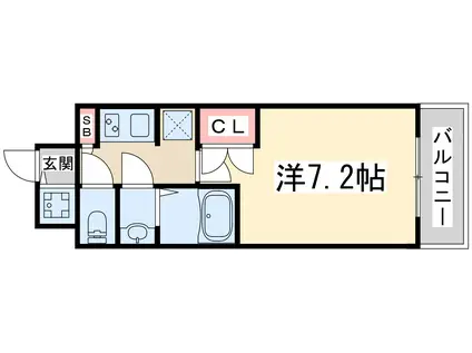 ダブルスタイル新大阪2(1K/11階)の間取り写真