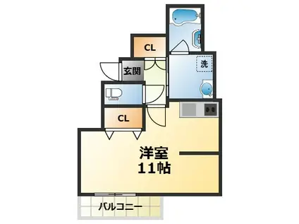 獅子ケ口町PJ(1K/1階)の間取り写真