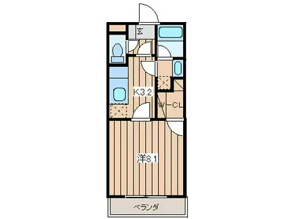 グラウィス(1K/2階)の間取り写真