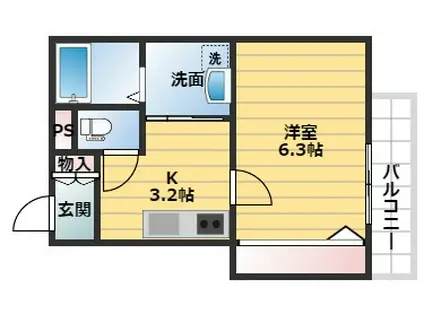 カーサグラシア・旭化成ヘーベルメゾンHEBEL HAUS(1K/1階)の間取り写真