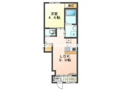 ウィステリアVII(1LDK/1階)の間取り写真