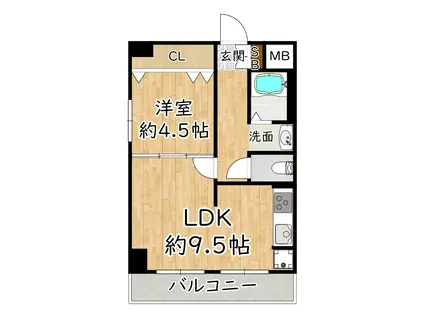 日生ロイヤルマンション十三(1LDK/11階)の間取り写真