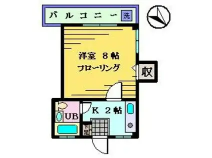 メゾンキャトーズ(1K/2階)の間取り写真