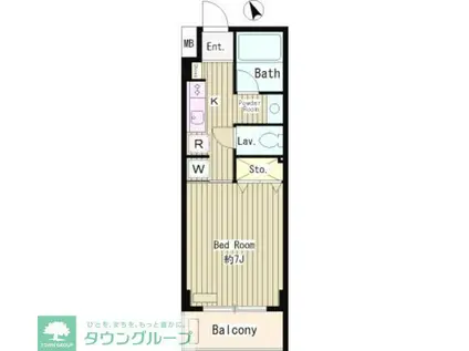 メゾン武蔵野(1K/6階)の間取り写真