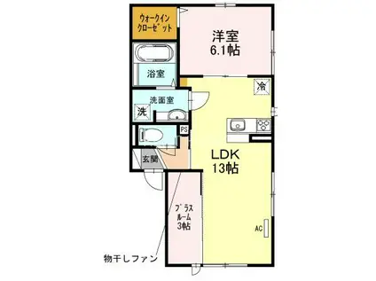 カーサ フェリーチェ(1SLDK/2階)の間取り写真