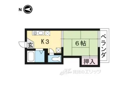 フォーブルこま草(1K/1階)の間取り写真