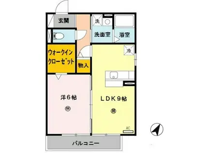 セジュールモナリエ(1LDK/2階)の間取り写真