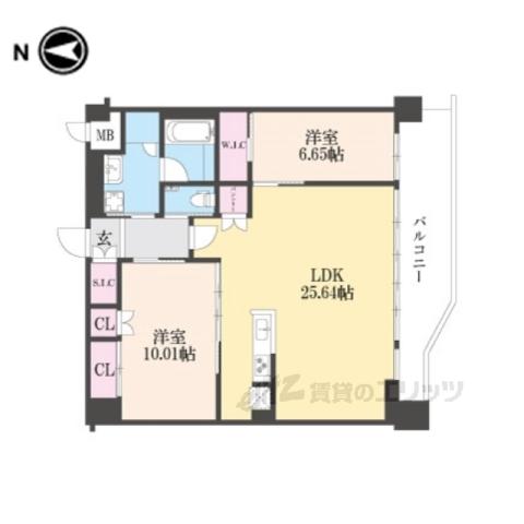 プレジオ宝塚ASIAN(2LDK/2階)の間取り写真