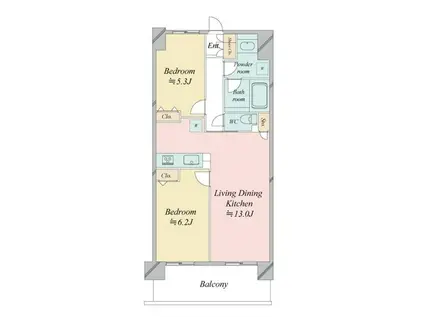 RESIDIA MINAMI-SENJYU(2LDK/7階)の間取り写真