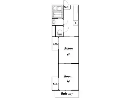 エルハイツ第4テラジマ(1LDK/2階)の間取り写真