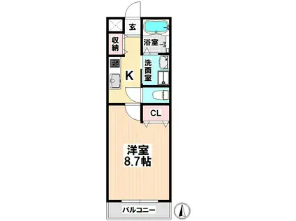 CENT FORCE HAKUUN(1K/1階)の間取り写真