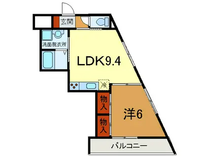 TURU MINATOGAWA(1LDK/3階)の間取り写真