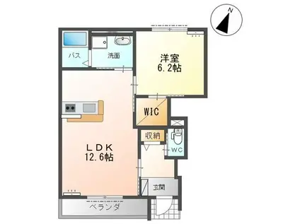 モア・クレア(1LDK/1階)の間取り写真