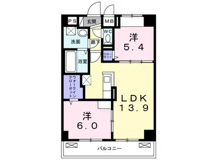 サマン・ツリー(2LDK/2階)の間取り写真