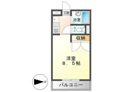 パイン・フィールド(1K/1階)の間取り写真