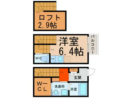 ALAISE高畑B(1K/1階)の間取り写真