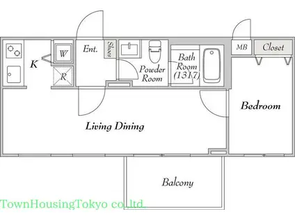 ミリアレジデンス桜新町(1LDK/4階)の間取り写真