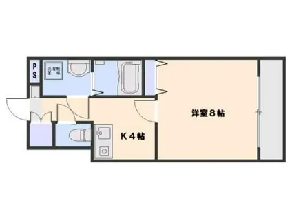 竹田ビル弐番館(1DK/3階)の間取り写真