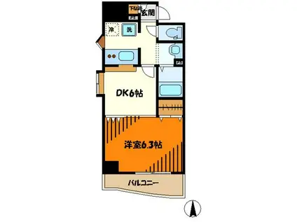 ウェールスタナカ(1DK/4階)の間取り写真