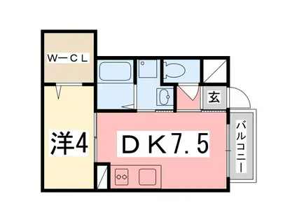 コンフォート双葉III(1DK/1階)の間取り写真