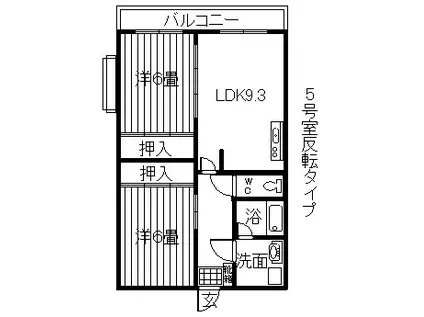 アモールヒル(2LDK/3階)の間取り写真