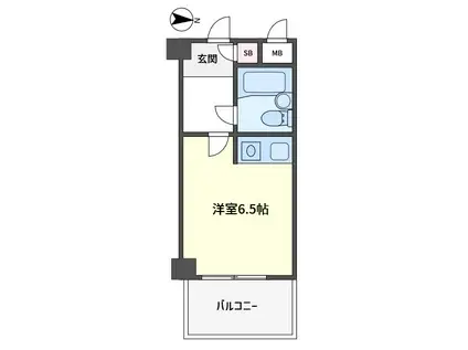 朝日プラザ(ワンルーム/3階)の間取り写真