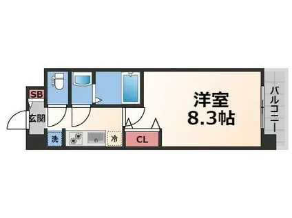 フォーリアライズ大阪エレナ(1K/5階)の間取り写真