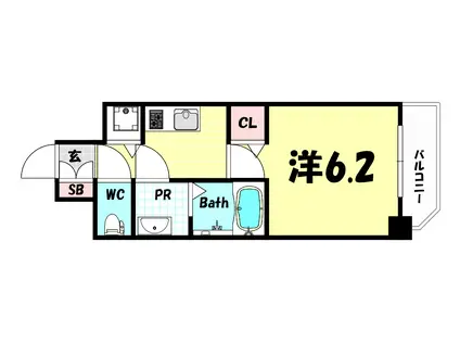 LEGESTA神戸ガーデンパレス(1K/11階)の間取り写真