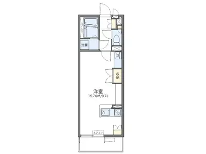 レオネクストベイタウン(ワンルーム/2階)の間取り写真