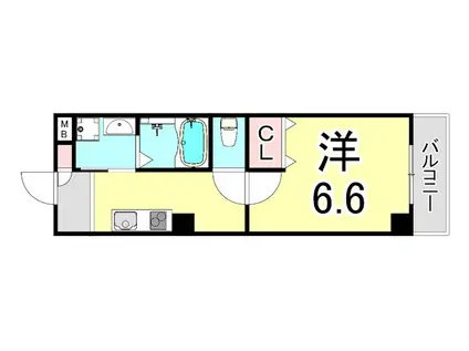 モレス・ヴィラさくら夙川(1K/3階)の間取り写真