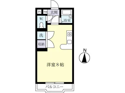 第3ルーブルマンション(ワンルーム/2階)の間取り写真