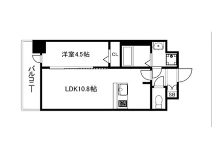 CREST TAPP京都太秦天神川DEX I(1LDK/5階)の間取り写真