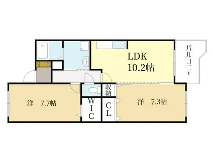 エクセレンテ(2LDK/3階)の間取り写真