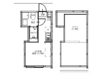 春日町6丁目NEO AVAND(ワンルーム/2階)の間取り写真
