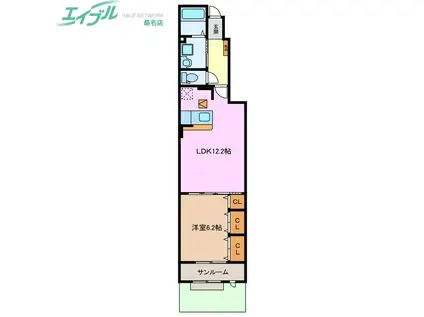 エム・シャトン(1LDK/1階)の間取り写真