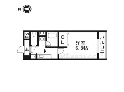 ピュール(1K/5階)の間取り写真