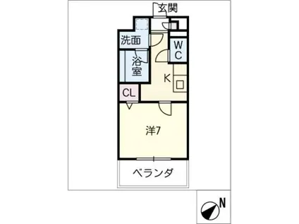 ラルーチェ東郷(1K/3階)の間取り写真