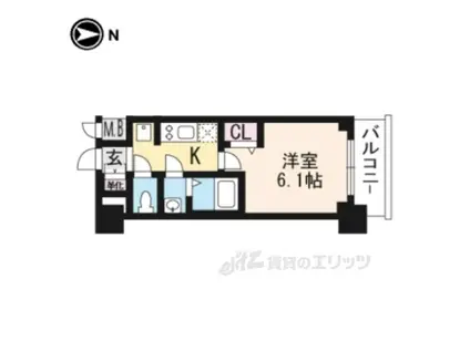 プレサンスTHE KYOTO 吉祥院(1K/6階)の間取り写真
